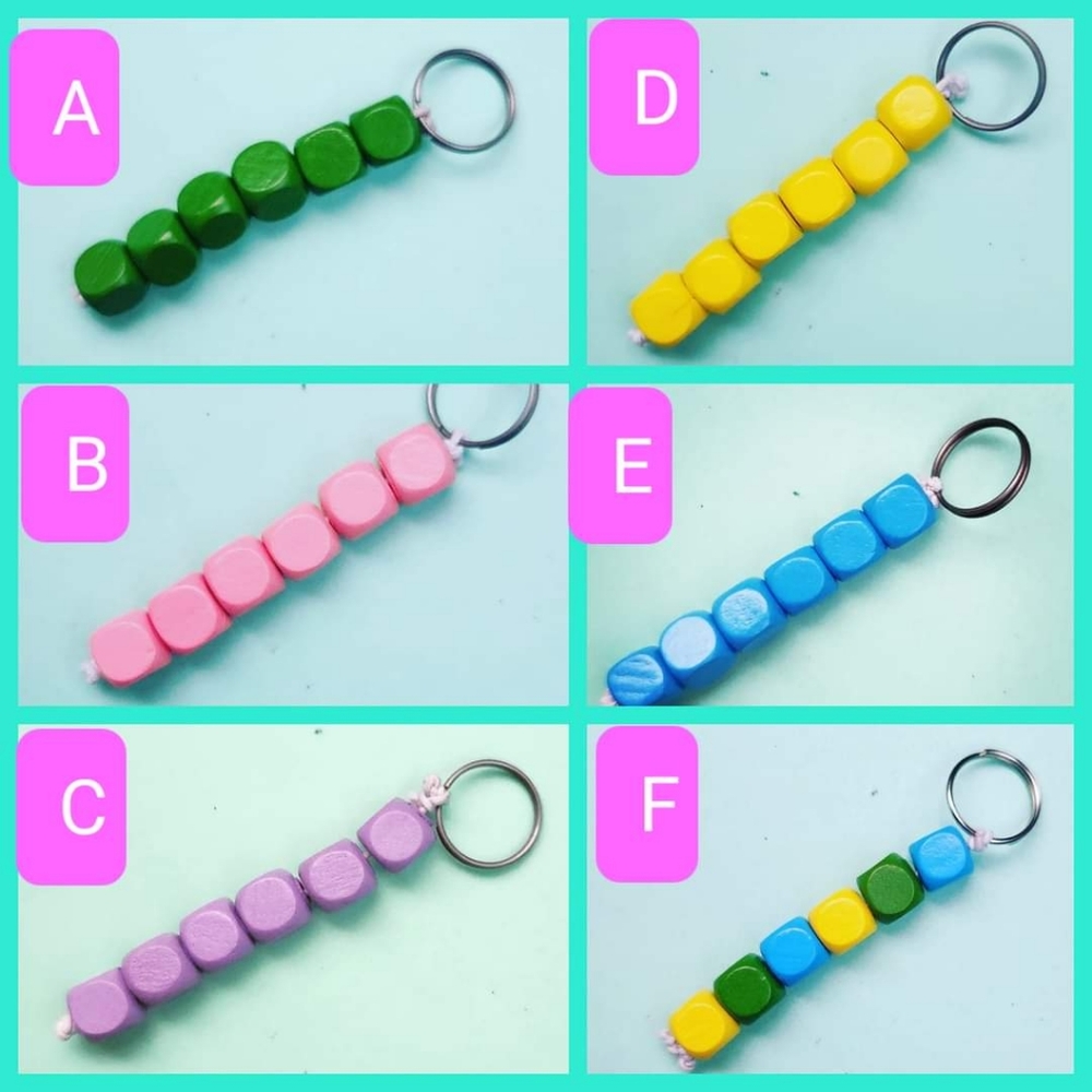 Wooden Bead Keychains